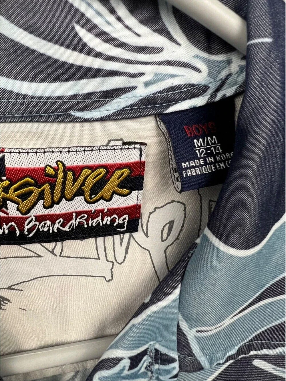 Quicksilver Hawaiian Button up Boys M 12/14 Short SleeveVaca Travel Summer